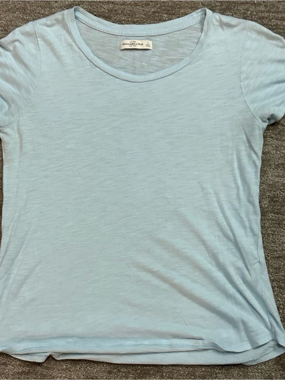 Abercrombie & Fitch Pale Blue Short Sleeve Crewneck Tee - Picture 1 of 3